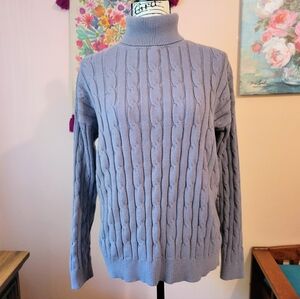Women's Cable Knit Super Soft & Cozy Turtleneck Sweater - Gray, XXL